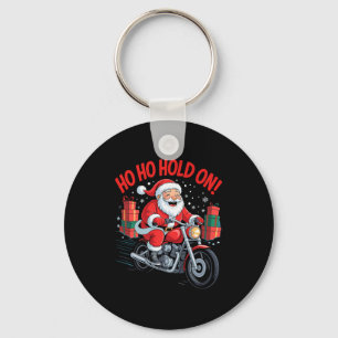 Funny Santa Riding Motorcycle Holiday Christmas Xm Key Ring