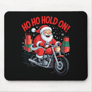 Funny Santa Riding Motorcycle Holiday Christmas Xm Mouse Pad