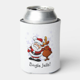 Funny Santa & Rudolph Holiday Can Cooler