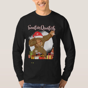 Funny Santa Sasquatch Dabbing Yeti Christmas Pajam T-Shirt