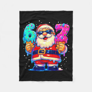 Funny Santa Says Six Seven 67 Meme Christmas Xmas  Fleece Blanket