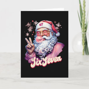 Funny Santa Says Six Seven Christmas 67 Meme Xmas  Card