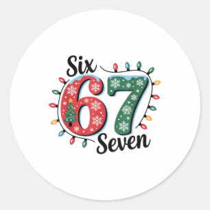Funny Santa Says Six Seven Christmas 67 Meme Xmas  Classic Round Sticker
