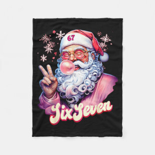 Funny Santa Says Six Seven Christmas 67 Meme Xmas  Fleece Blanket