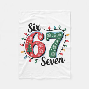 Funny Santa Says Six Seven Christmas 67 Meme Xmas Fleece Blanket