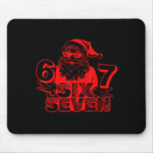 Funny Santa Says Six Seven Xmas 6 7 Meme Christmas Mouse Pad