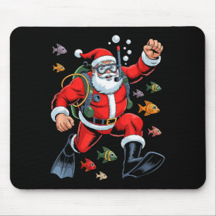 Funny Santa Scuba Diving Lover Holiday Christmas X Mouse Pad