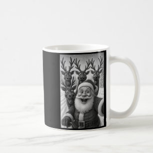 Funny Santa Selfie With Reindeer Christmas  Coffee Mug