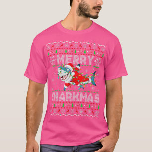 Funny Santa Shark Christmas Lights Ugly Merry Shar T-Shirt