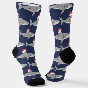 Funny Santa Shark Christmas Socks