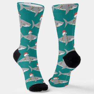 Funny Santa Shark Christmas Socks