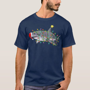 Funny Santa Sharkmas Xmas Costume Shark Christmas T-Shirt