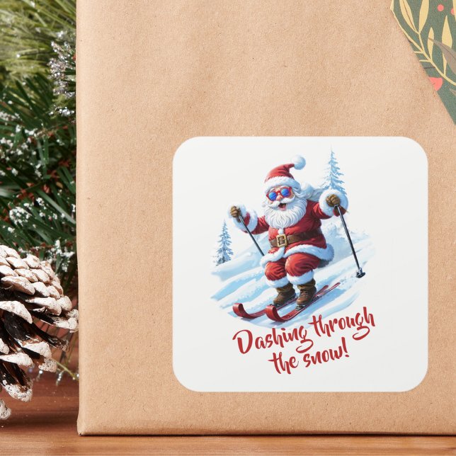 Funny Santa Shredding Snow Christmas Sticker (Creator Uploaded)