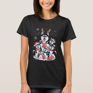 Funny Santa Siberian Husky Dogs Christmas Xmas for T-Shirt