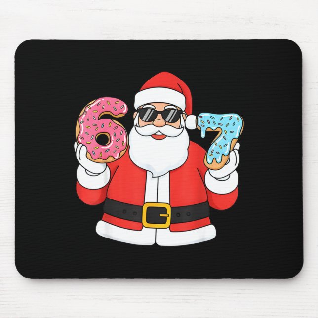 Funny Santa Six Seven 67 Ice Cream Drip Christmas  Mouse Pad (Front)