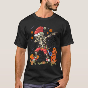 Funny Santa Skeleton Dabbing Halloween Costume Fun T-Shirt