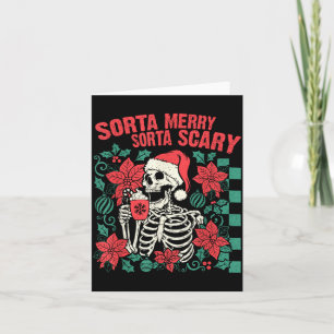 Funny Santa Skeleton Sorta Merry Sorta Y Soky Xmas Card
