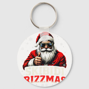 Funny Santa Snowboard Christmas Holiday Skibidi Ri Key Ring