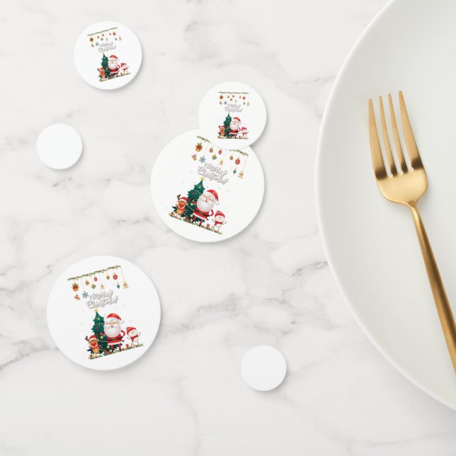 Funny Santa, Snowman, Reindeer Merry Christmas Confetti (Group)