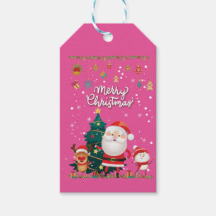 Funny Santa, Snowman, Reindeer Merry Christmas Gift Tags