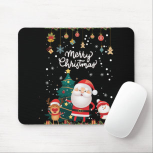 Funny Santa, Snowman, Reindeer Merry Christmas Mouse Pad