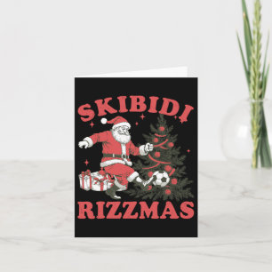 Funny Santa Soccer Skibidi Rizzmas Christmas Tree  Card