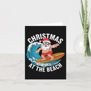 Funny Santa Surfing Christmas In July Xmas Summer Card