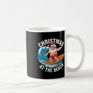 Funny Santa Surfing Christmas In July Xmas Summer Coffee Mug