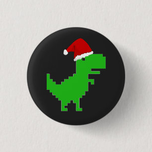 funny santa trex 3 cm round badge