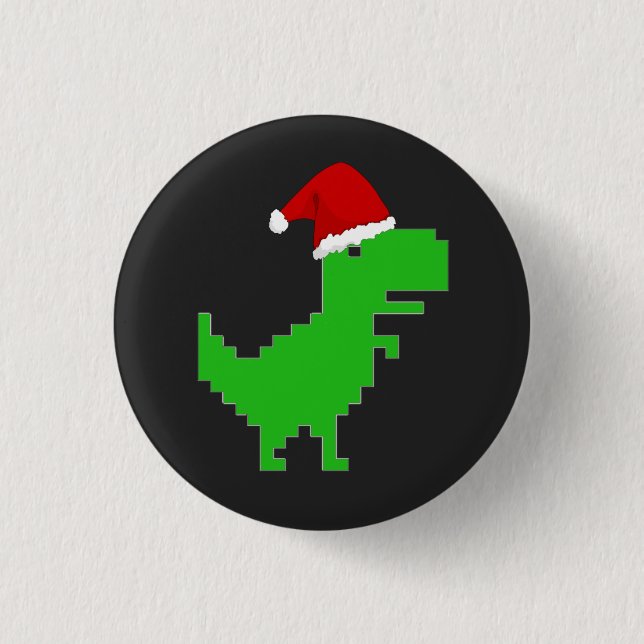 funny santa trex 3 cm round badge (Front)