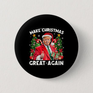 Funny Santa Trump 2025 Make Christmas Great Again  6 Cm Round Badge