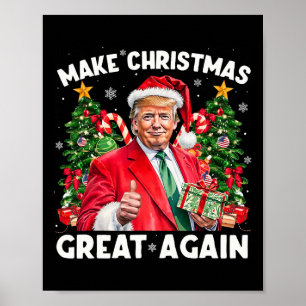Funny Santa Trump 2025 Make Christmas Great Again  Poster