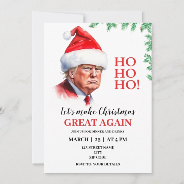 Funny Santa Trump Christmas invitation (Front)