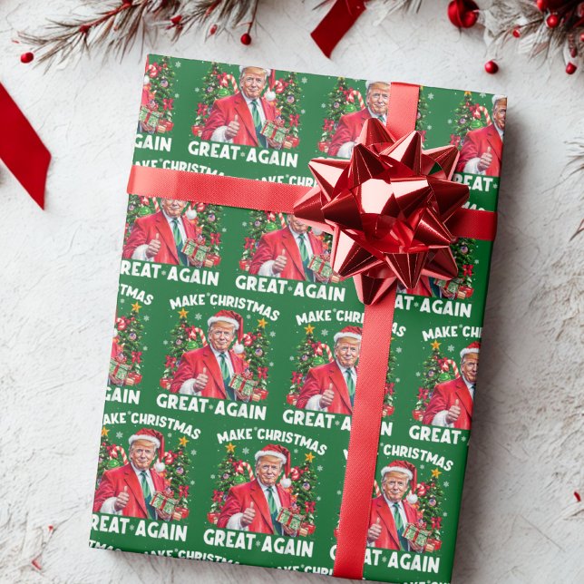 Funny Santa Trump Gift Wrap Make Christmas Great (Creator Uploaded)