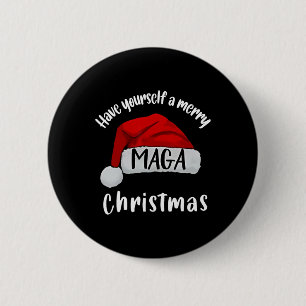 Funny Santa Trump Have Yourself A Merry Christmas 6 Cm Round Badge