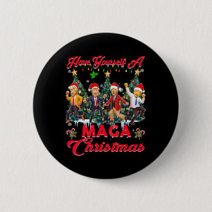 Funny Santa Trump Have Yourself A Merry Christmas  6 Cm Round Badge