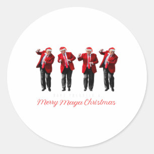 Funny Santa Trump Have Yourself A Merry Christmas Classic Round Sticker