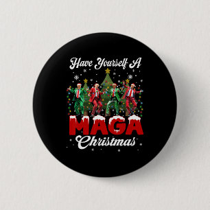 Funny Santa Trump Have Yourself A Merry M.a.g.a Ch 6 Cm Round Badge