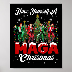 Funny Santa Trump Have Yourself A Merry M.a.g.a Ch Poster