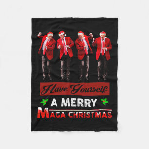 Funny Santa Trump Have Yourself A Merry Mega Chris Fleece Blanket