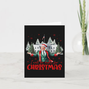 Funny Santa Trump I'll Be Home For Christmas Tree  Card