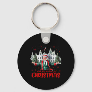 Funny Santa Trump I'll Be Home For Christmas Tree  Key Ring
