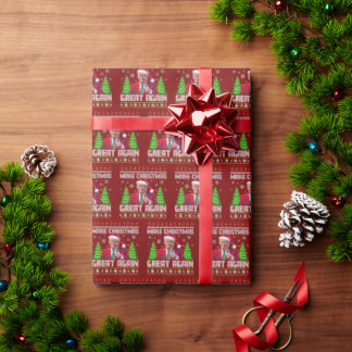 Funny Santa Trump Make Christmas Great Again Gift Wrapping Paper