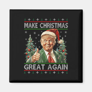 Funny Santa Trump Make Christmas Great Again Ugly  Magnet