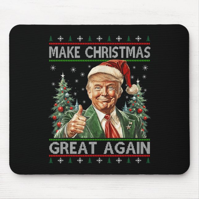 Funny Santa Trump Make Christmas Great Again Ugly  Mouse Pad (Front)