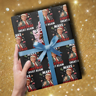 Funny Santa Trump   Make Christmas Great Again Wrapping Paper