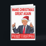 Funny Santa Trump Merry Christmas Holiday Card<br><div class="desc">Funny Trump Merry Christmas card "Make Christmas Great Again". Perfect Gift For Christmas. Make their day this Holiday Season by send this Santa Trump Christmas Card to all your Conservative.</div>
