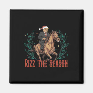Funny Santa Trump Rizz The Season Make Xmas Great  Magnet