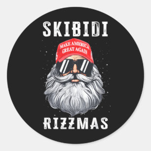 Funny Santa Trump Skibidi Rizzmas Make Christmas G Classic Round Sticker