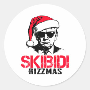 Funny Santa Trump Skibidi Rizzmas Tis The Season C Classic Round Sticker